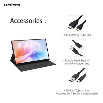 15.6인치 휴대용 모니터 FHD 4K 터치 무터치 화면 휴대용 모니터 HDMI 포트 타입-c